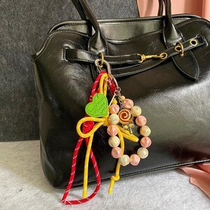 Touwtasbedels met kralen, portemonnee tas sleutelhangeraccessoires, cadeau voor haar