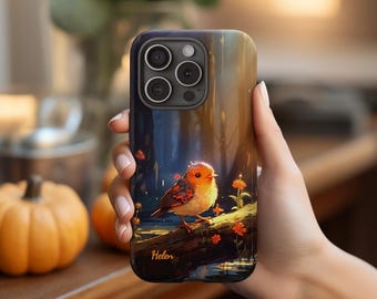Personalized Robin Phone Case, Cute Robin Phone Case, Robin Bird Phone, Robin Bird Gift, Phone Case Gift, Winter Phone Case, Fall Phone Case