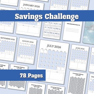 2026 Savings Challenge Bundle | 100 Envelope & 52 Week Money Workbook | Financial Planner Tracker Printable PDF