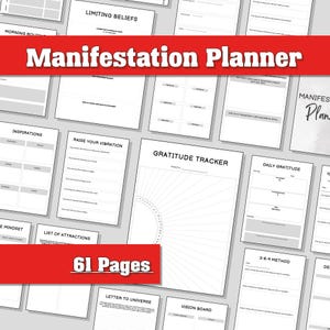 Undated Manifestation Planner Workbook | SAVERS Routine & Limiting Beliefs | Shadow Work Journal
