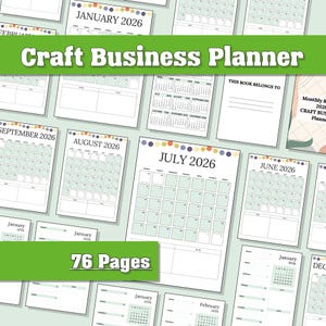 2026 Craft Business Planner Digital Template | Maker Artisan Organizer Sales Marketing Tracker for Entrepreneurs