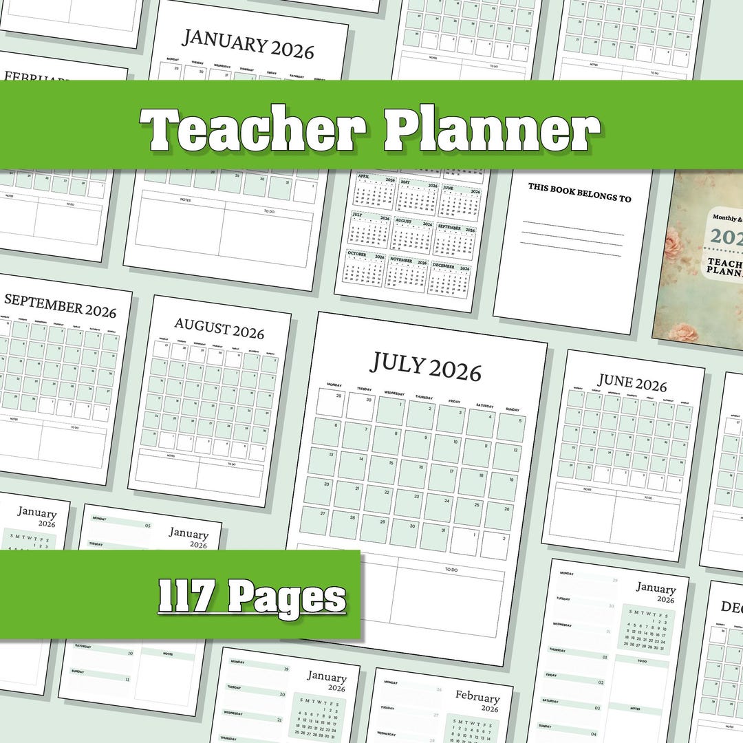 2026 Teacher Planner Digital Printable Lesson Plans Student Tracker ...