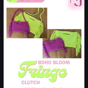 Boho Fransen Clutch Häkelanleitung, Anfängertasche (PDF Download)