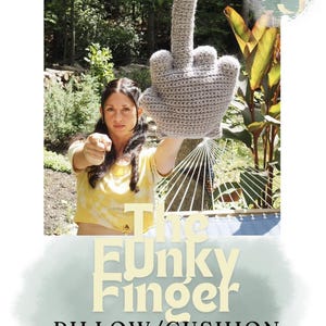 Crochet Middle Finger Pillow Pattern, Bulky Yarn Novelty Home Decor, PDF image 4