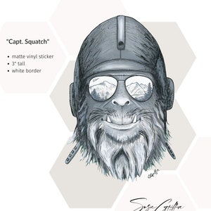 Capt. Squatch - Sasquatch - Yeti - Bigfoot - PNW - vinyl sticker