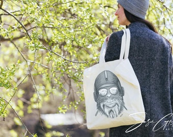 Capt. Squatch - Aviator Sasquatch Canvas Tote Bag