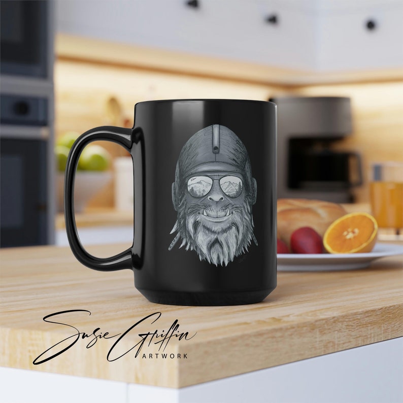 Capt. Squatch Black Mug, 15oz image 1