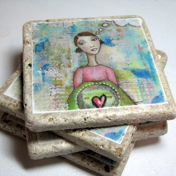 Artsy Travertine Coasters - FRONT PAGE ITEM