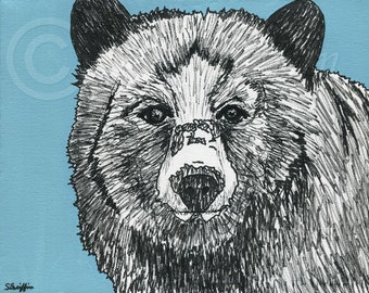 Bear Sketch - Modern Photographic Artwork Print 8" x 10"