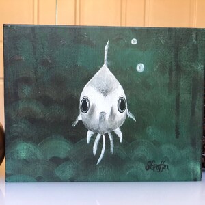 Bubbles the Fishie - canvas reproduction