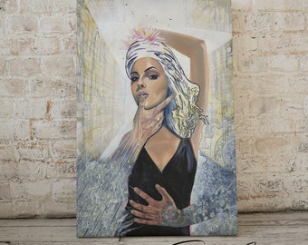 Social Media - Powerful Woman Canvas Reproduction