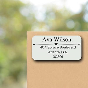 Gepersonaliseerde zelfklevende retouradreslabels – modern minimalistisch ontwerp, aangepaste set van 30 stickers, enveloplabels aanpasbaar