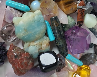 Bolinho da Sorte de Cristal Misterioso: Saco de Presentes de Pedras Preciosas, Presente Espiritual