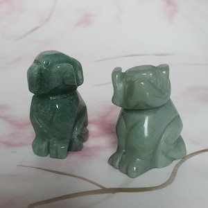 Handcrafted Crystal Dog Carving: Gemstone Spiritual Decor