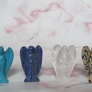 Crystal Angel Figurine: Handcrafted Gemstone Guardian Angel Decor