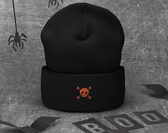 Gorro con puños con calavera y huesos cruzados