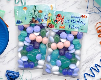 Under the Sea Goody Bag Labels - Ocean Birthday Goodie Bags - Any Age  |  Instant Download - DIY - Edit Yourself