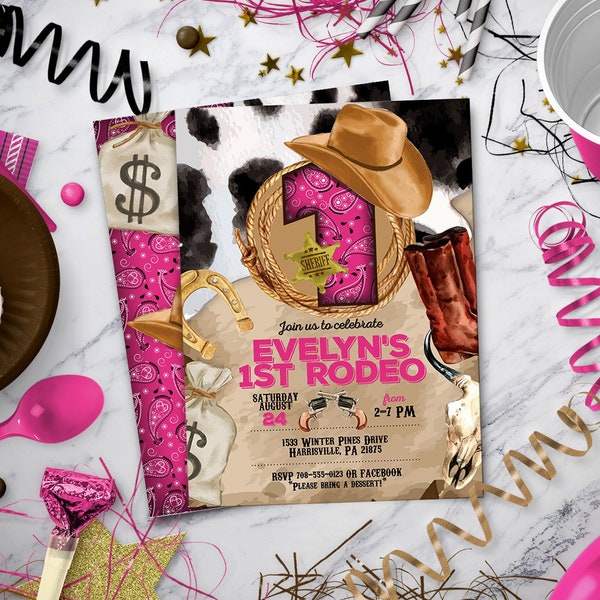 Western Party, Western Invitation for Cowgirl Birthday or Western Birthday, Instant Download, DIY Edit Yourself