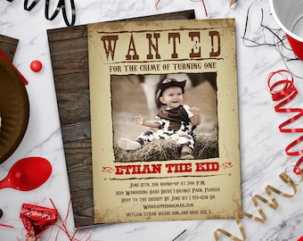 Wanted poster invitation template for birthday party, Editable wanted poster template, Any Age, Instant Download