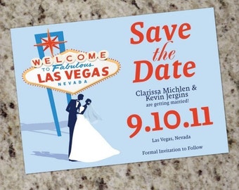 Save the Date | VEGAS Save-the-Date cards | Las Vegas Themed Save the Dates | Las Vegas Card  | DIY | Print Your Own