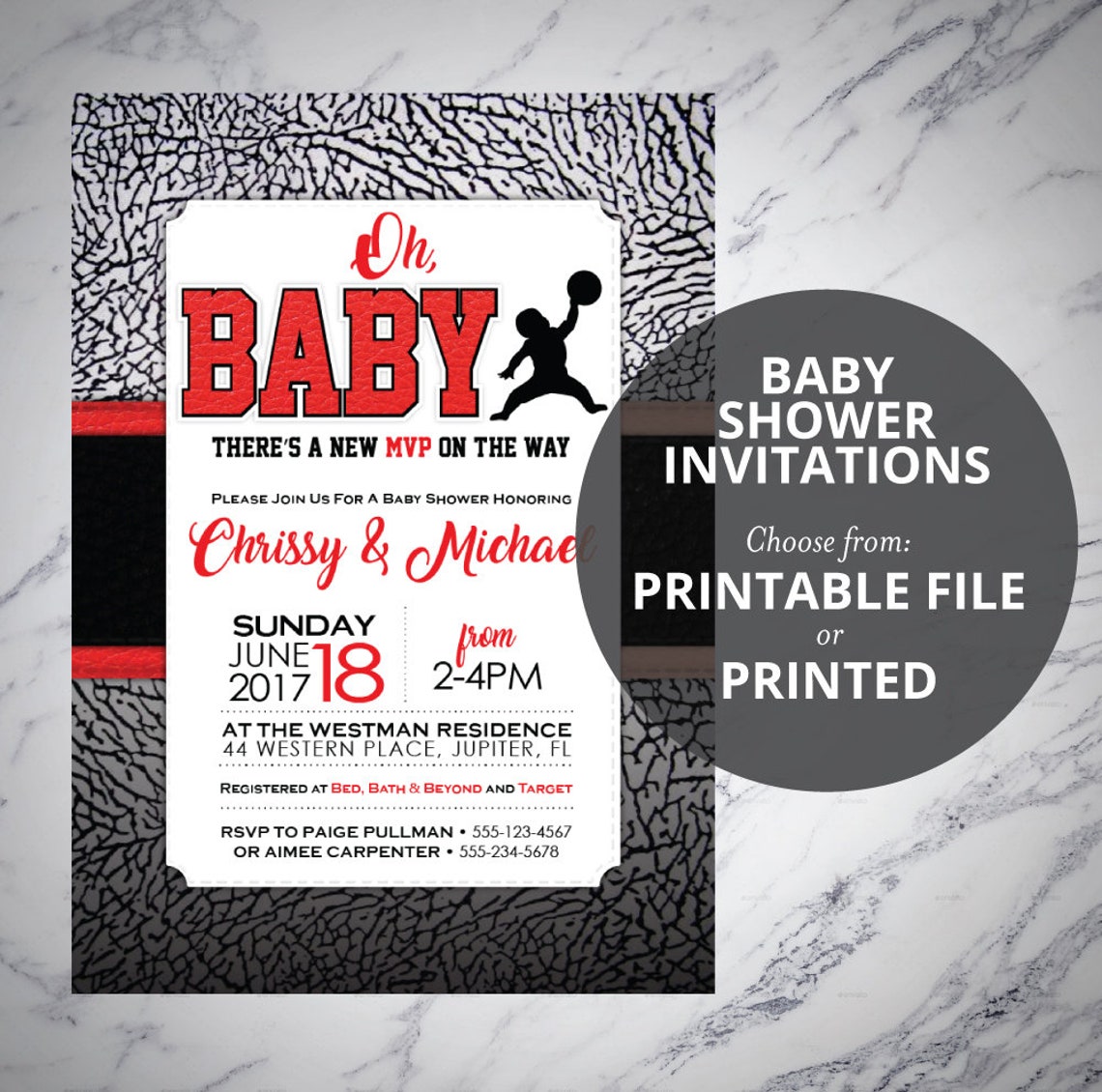Air Jordan Baby Shower Invitations Baby Jumpman Jordan Etsy