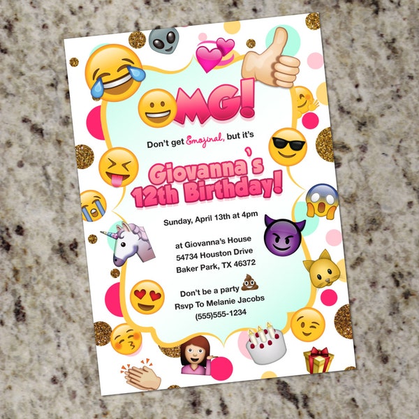 Emoji Invitation - Etsy