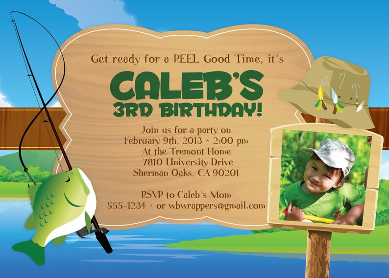 Fishing Party Themed Party Invitation Fishing Birthday Etsy UK