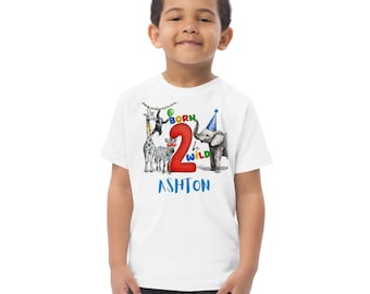Born 2 Be Wild 2nd birthday shirt - Party Animal Safari Second Birthday Outfit
