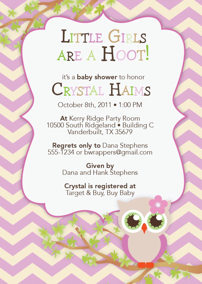 Owl Baby Shower Invitations Owl Baby Shower Invites Owl Theme Boy Girl Baby Shower Invitation Chevron Chevrons Print Your Own image 3