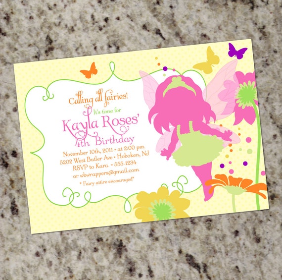 Fairy Garden Party Birthday Invitation | Fairy Birthday Party Invitations | Fairy Theme Party | Girl Fairy Invites | Garden Fairy Invitation Il_570xn