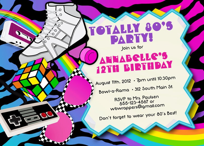 80s Birthday Party Invitations TOTALLY 80s 1980s Themed Etsy 80s-birthday-party-invitations-totally-80s-1980s-themed-etsy