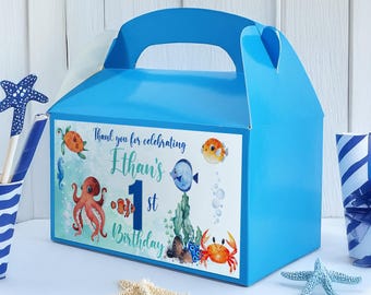 Under the Sea Gable Box Label | Editable Ocean Birthday Favor Sticker (Digital Download)