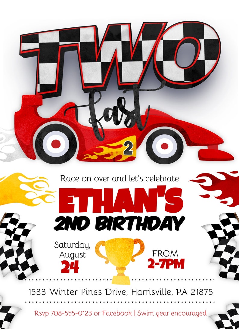 Race car birthday, cars birthday, race car party Ages 1-5, instant download editable invitation template image 7