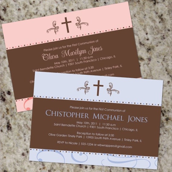 First Communion Invitations | Girl 1st Comunnion Invitation | Boy 1st Communion Invitation | First Communion Invites for Girls Boys | Il_570xn
