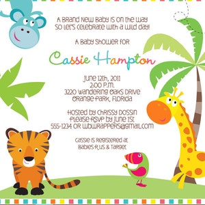 Jungle Animal Baby Shower Invitation Neutral Baby Shower Invite Jungle Theme Safari Theme Gender Neutral Printable Design BAB29 image 2