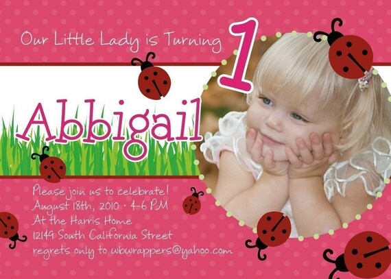 Ladybugs Birthday Party Invitations | Pink Ladybug Invites | Girl 1st Birthday Invitations | Ladybugs Theme Party Invites | Lady Bugs Il_570xn