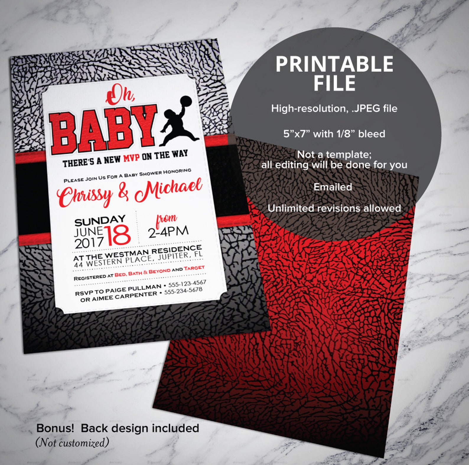 Air Jordan Baby Shower Invitations Baby Jumpman Jordan Etsy