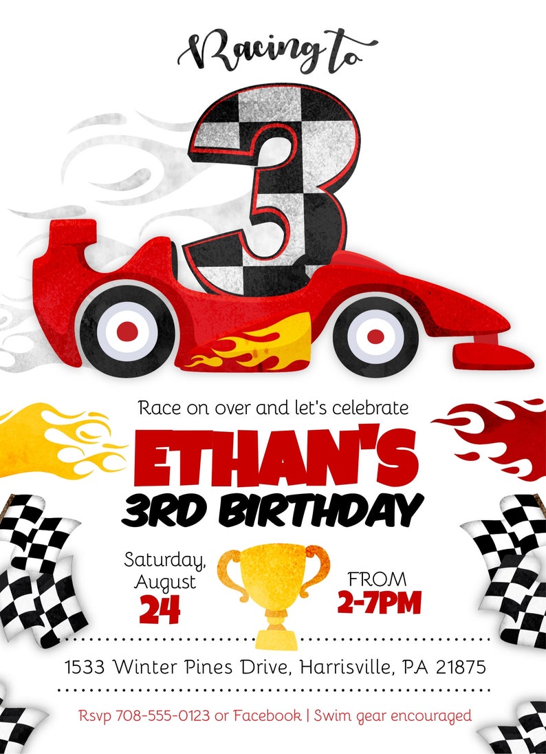 Race car birthday, cars birthday, race car party Ages 1-5, instant download editable invitation template image 8