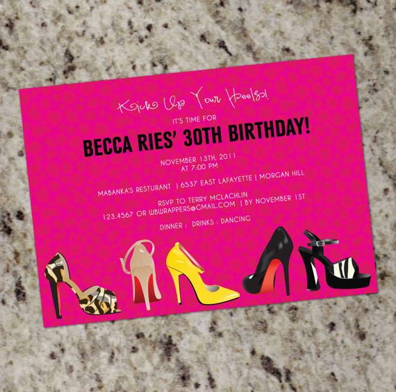 SHOE THEME Invitation - Birthday, Bachelorette, or Any Occasion - PRINTABLE Design Il_570xn