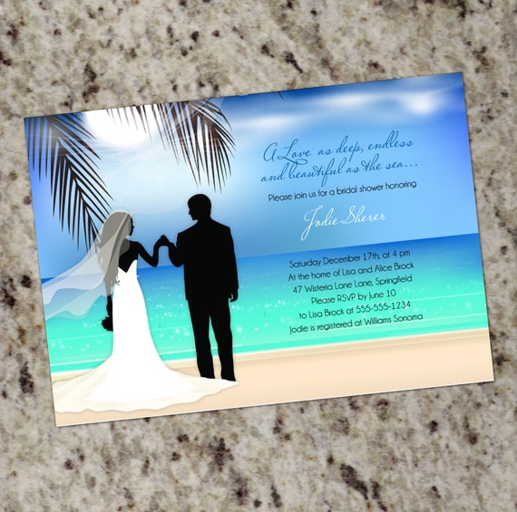 Beach Save the Date Cards | Beach Themed Bridal Shower Invitation | Beach Wedding | Beachy | Beach Theme | Save the Date | Print Your Own Il_570xn