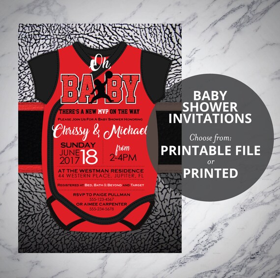 jordan baby shower invitations