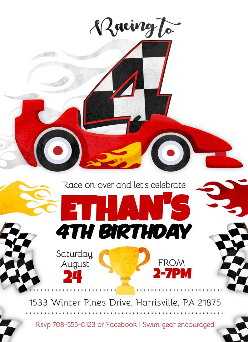 Race car birthday, cars birthday, race car party Ages 1-5, instant download editable invitation template image 9