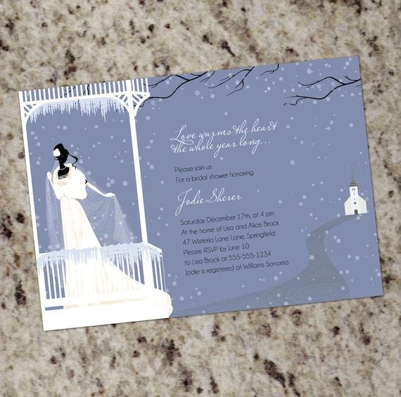 Warms the Heart - Winter Themed Bridal Shower Invitations - Print Your Own Il_570xn
