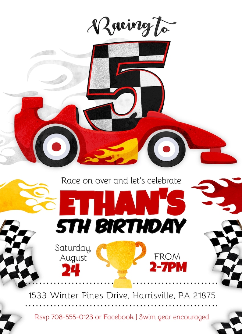 Race car birthday, cars birthday, race car party Ages 1-5, instant download editable invitation template image 10