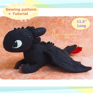 PDF Sewing pattern + instructions - Beanie Toothless - DIY