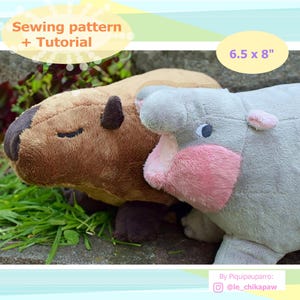 PDF pattern + instructions for Baby Hippo and Capibara