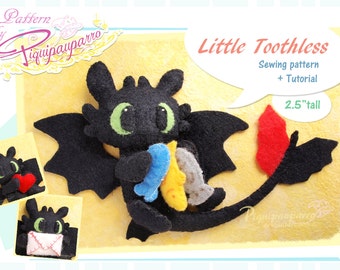 PDF Sewing pattern + instructions - Little Toothless - DIY