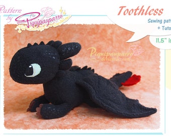 PDF Sewing pattern + instructions - Beanie Toothless - DIY