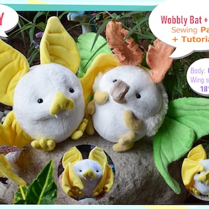 PDF pattern + instructions - Wobbly Bat + Moth - DIY