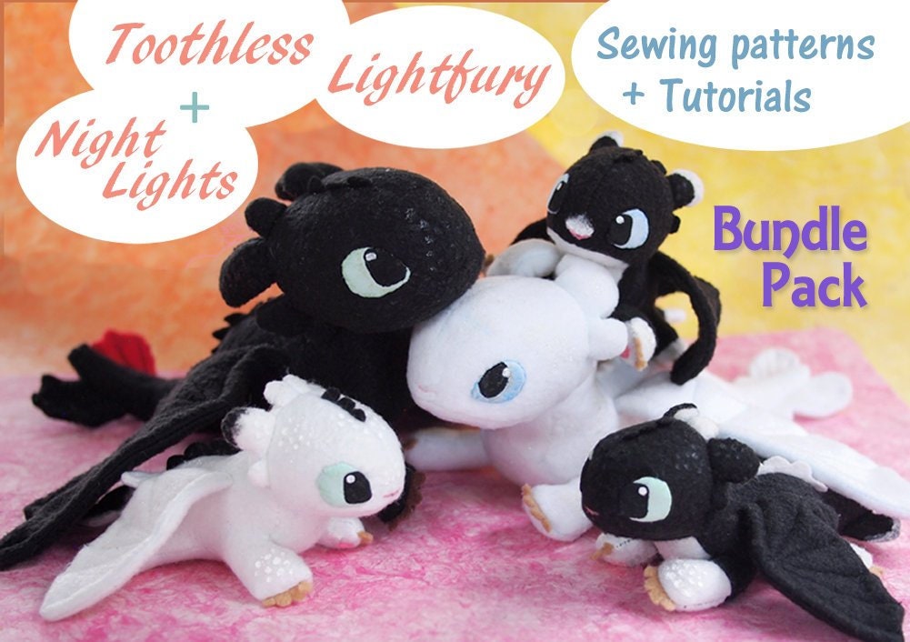 Plush toothless and light fury 2025